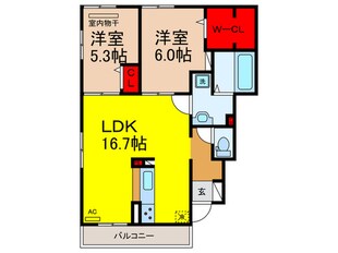 仮）D‐ROOM岩田町3丁目の物件間取画像